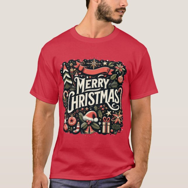 Merry Christmas Festive Holiday T-Shirt (Vorderseite)