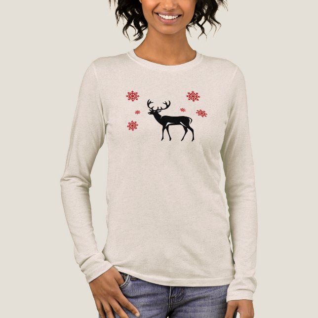 Merry Christmas Festive Holiday T-Shirt Tri-Blend Shirt (Vorderseite)