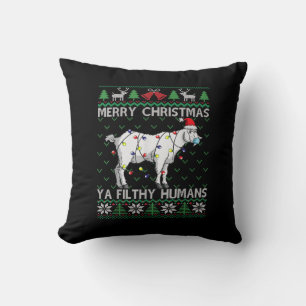 Merry Christmas Filthy Humans Goat Ugly Christmas Kissen