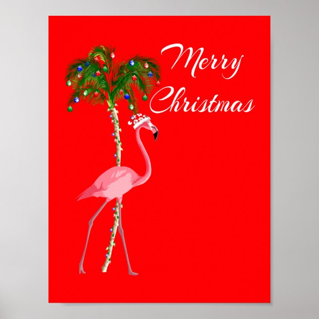 Merry Christmas Flamingo Poster (Vorne)