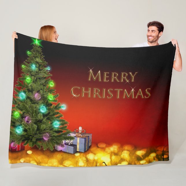 MERRY CHRISTMAS FLEECEDECKE (Beispiel)