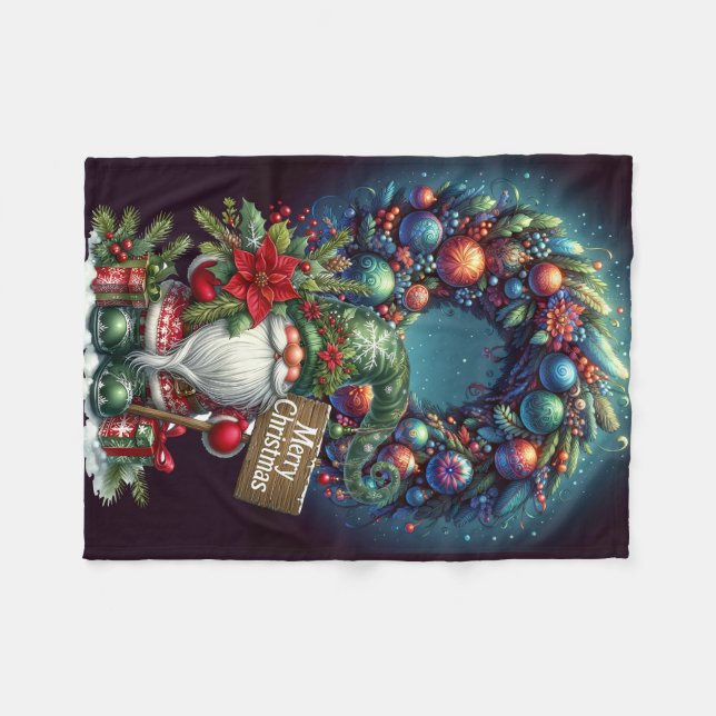 MERRY CHRISTMAS FLEECEDECKE (Vorderseite (Horizontal))