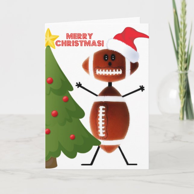 Merry Christmas Football Feiertagskarte (Vorderseite)