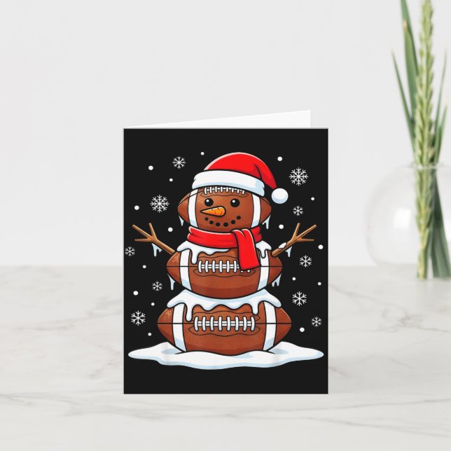 Merry Christmas Football Snowman Holiday Srts Xmas Karte (Vorderseite)