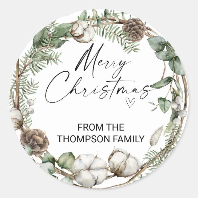 Merry Christmas for Gifts Envelopes Present  Class Runder Aufkleber (Vorderseite)