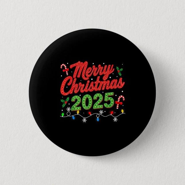 Merry Christmas For Women Men Boys Youth Xmas  Button (Vorderseite)