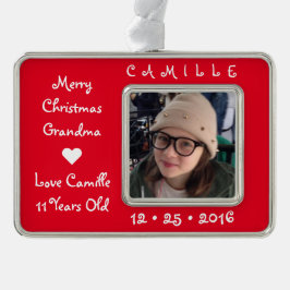 MERRY CHRISTMAS ♥︎ FOTO ERINNERUNGEN ♥︎ GIFT Rahmen-Ornament SILBER