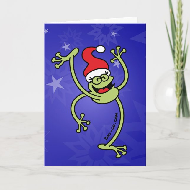 Merry Christmas Frog Feiertagskarte (Vorderseite)