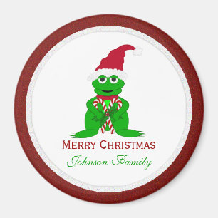 Merry Christmas Frog Magnet