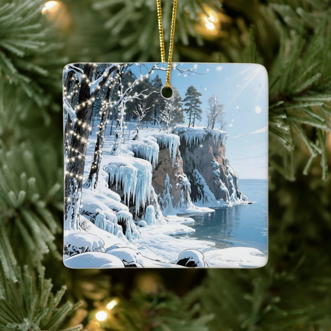 Merry Christmas from Door County, Wisconsin Keramikornament (Baum)
