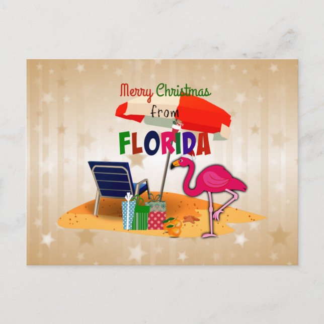 Merry Christmas from Florida Postkarte (Vorderseite)