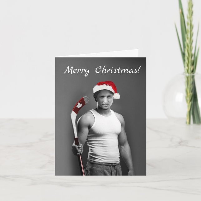 Merry Christmas from Hunky Justin Trudeau Karte (Vorderseite)