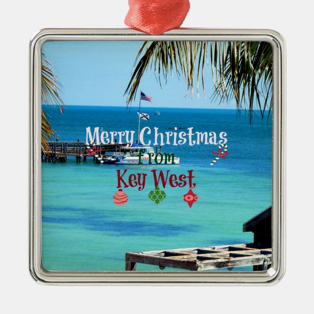 Merry Christmas from Key West Ornament Aus Metall (Vorne)