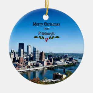 Merry Christmas from Pittsburgh, Pennsylvania Keramik Ornament