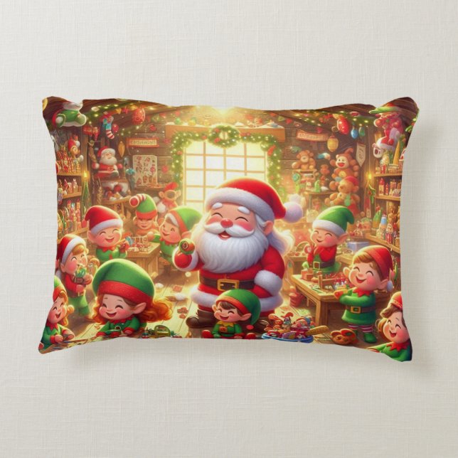Merry Christmas From Santa and His Elves  Dekokissen (Rückseite)