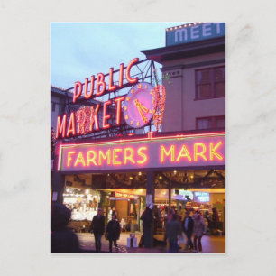 Merry Christmas from Seattle Pike Place Market Feiertagspostkarte