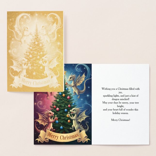 Merry Christmas from the Ornament Dragons Folienkarte (Anzeige)