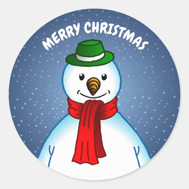 Merry Christmas from The Snowman Runder Aufkleber (Vorderseite)