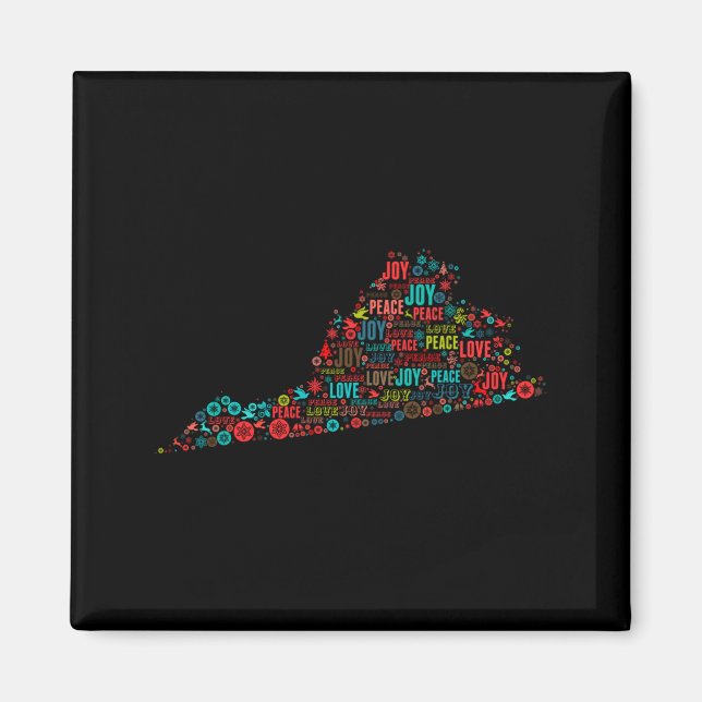 Merry Christmas From Virginia  Magnet (Vorne)