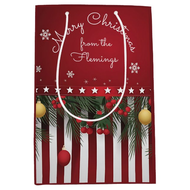 Merry Christmas from (your family) Mittlere Geschenktüte (Vorderseite)