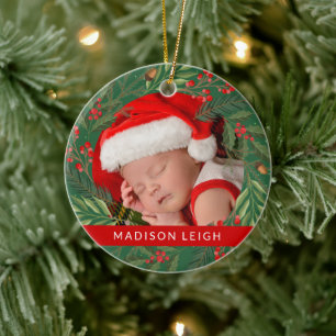 MERRY CHRISTMAS Fügen Sie Ihr Foto Keramik Ornamen Ornament