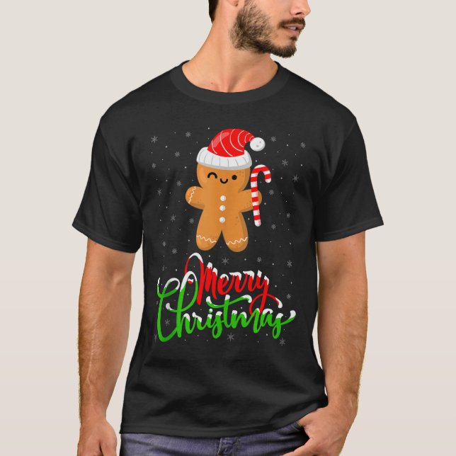 Merry Christmas Funny Gingerbread Cookie Baking Ch T-Shirt (Vorderseite)