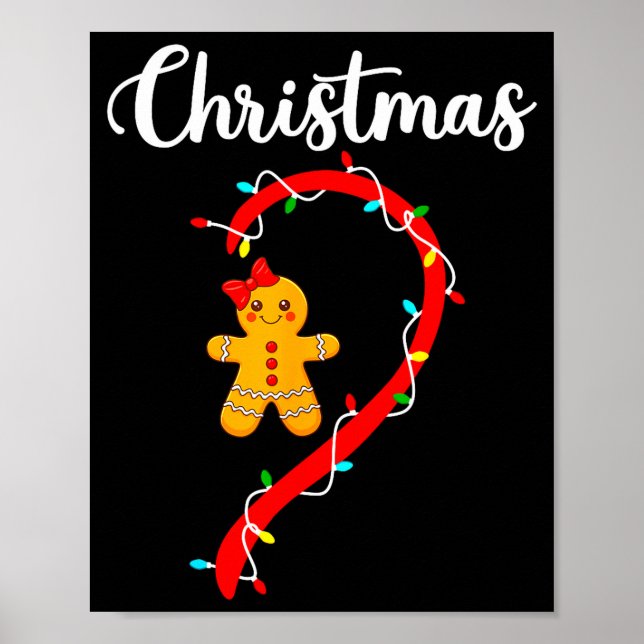 Merry Christmas Gingerbread Couples Xmas Pajamas M Poster (Vorne)