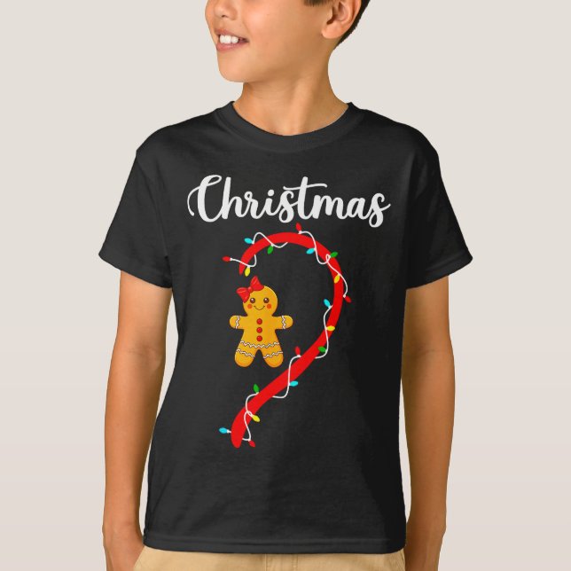 Merry Christmas Gingerbread Couples Xmas Pajamas M T-Shirt (Vorderseite)