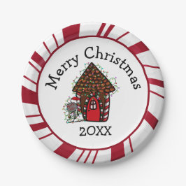 Merry Christmas Gingerbread House Plates Pappteller