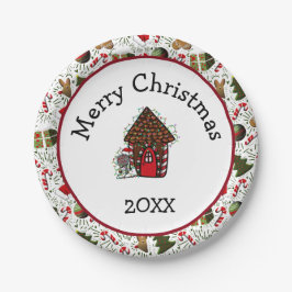 Merry Christmas Gingerbread House Plates Pappteller
