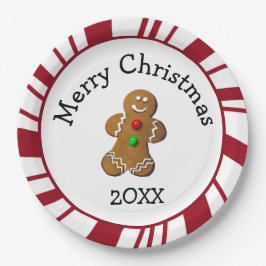 Merry Christmas Gingerbread Man Pappteller