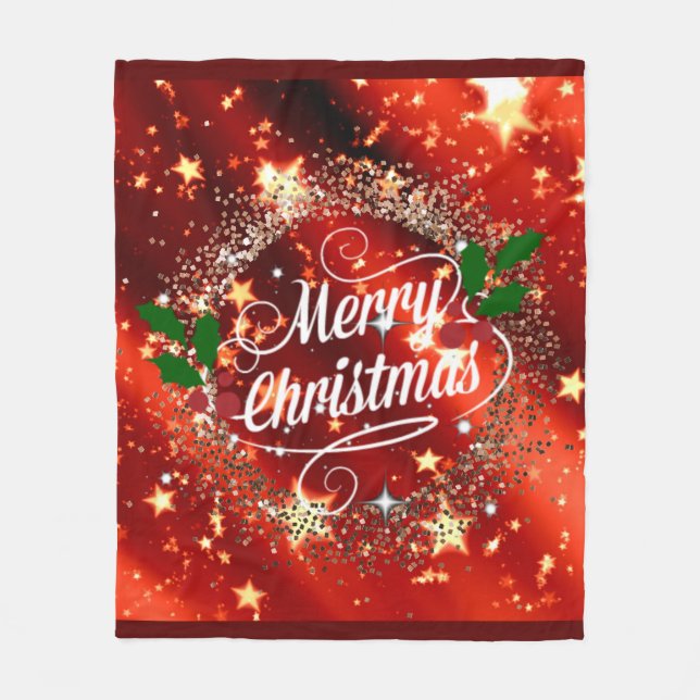 Merry Christmas, glisten and sparkle Fleecedecke (Vorderseite)