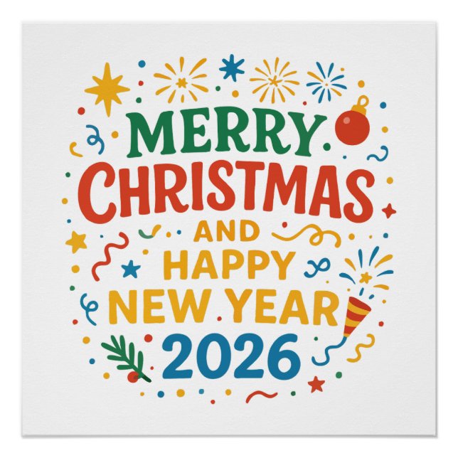Merry Christmas Glossy Poster (Vorderseite)