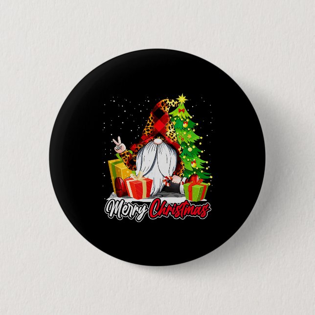 Merry Christmas Gnome Family Matching Pajama Xmas  Button (Vorderseite)