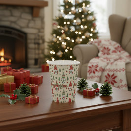 Merry Christmas Gnome Holiday Paper Cups Pappbecher