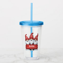 Merry Christmas Gnomes in Truck Acryltrinkbecher