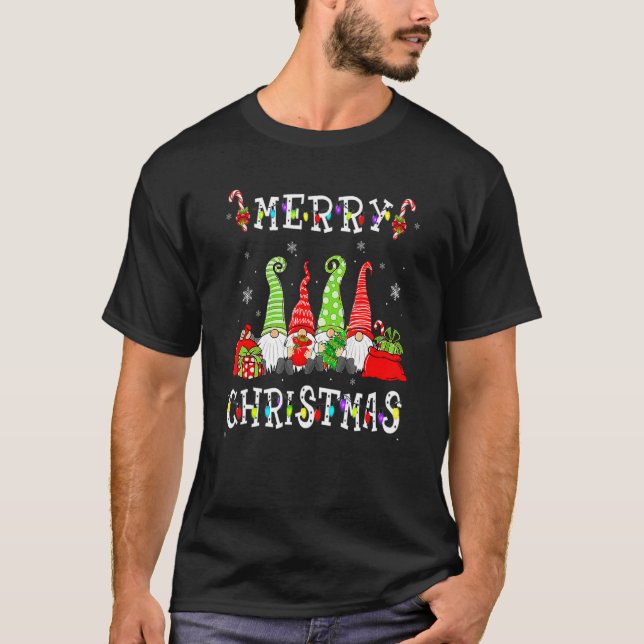 Merry Christmas Gnomes  Xmas Gnome T-Shirt (Vorderseite)