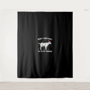 Merry Christmas Goat Face Mask Goat Santa Wandteppich