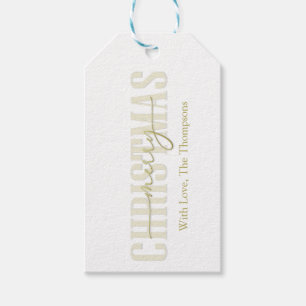 Merry Christmas Gold Calligraphy Script Geschenkanhänger