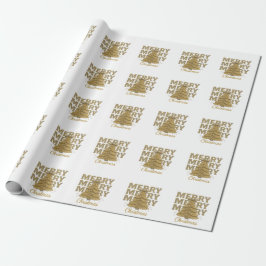 Merry Christmas Gold Christmas Tree Geschenkpapier