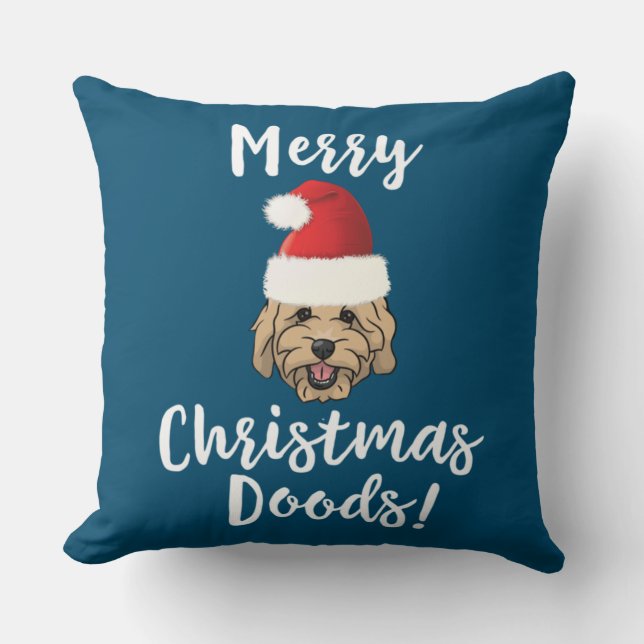 Merry Christmas Goldendoodle Funny Golden Doodle Kissen (Vorderseite)