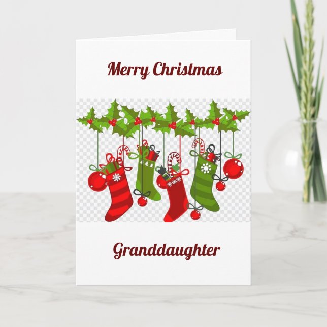 MERRY CHRISTMAS ***GRANDAUGHTER*** FEIERTAGSKARTE (Vorderseite)