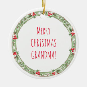 MERRY CHRISTMAS GRANDMA! Liebe Grandchild XOXO Keramik Ornament