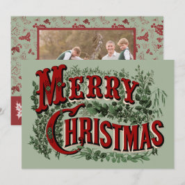 Merry Christmas - Green and Red Feiertagskarte