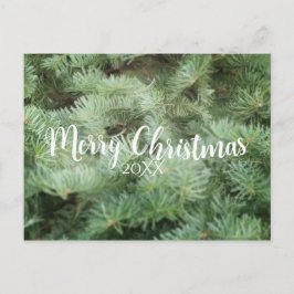 MERRY CHRISTMAS Green Pine Tree Holiday Feiertagspostkarte