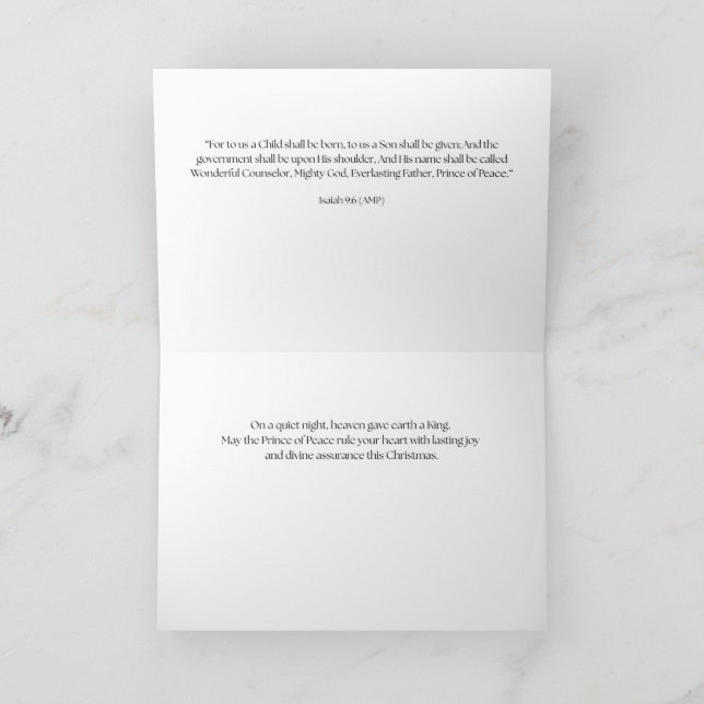 Merry Christmas Greeting Card Isaiah 9:6 5"x7"  Dankeskarte (Innenseite)