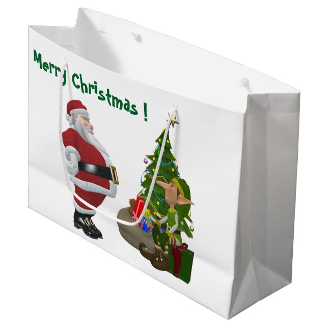 MERRY CHRISTMAS GROßE GESCHENKTÜTE (Vorderseite Schrägansicht)
