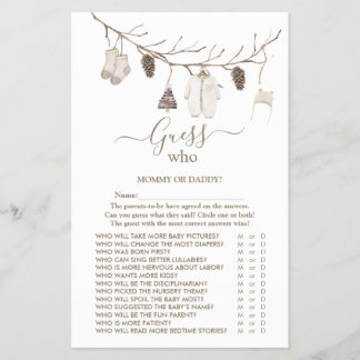 Merry Christmas 'Guess Who'  Baby Shower Game Flyer