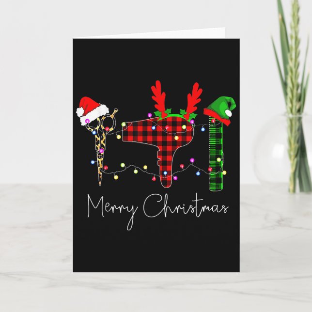 Merry Christmas Hairstylist Funny Tool Hairdresser Karte (Vorderseite)