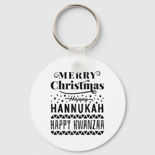 Merry Christmas Happy Hanukkah Happy Kwanzaa Schlüsselanhänger